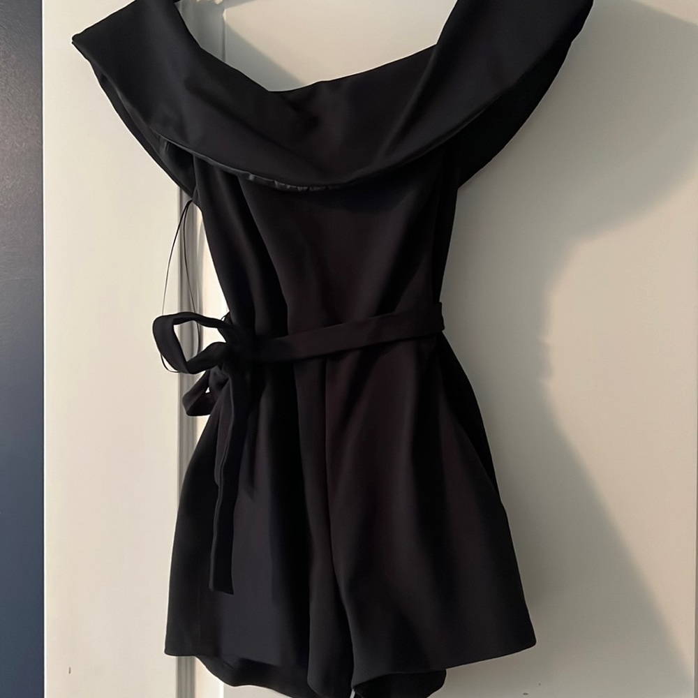 Black off the shoulder jumpsuit